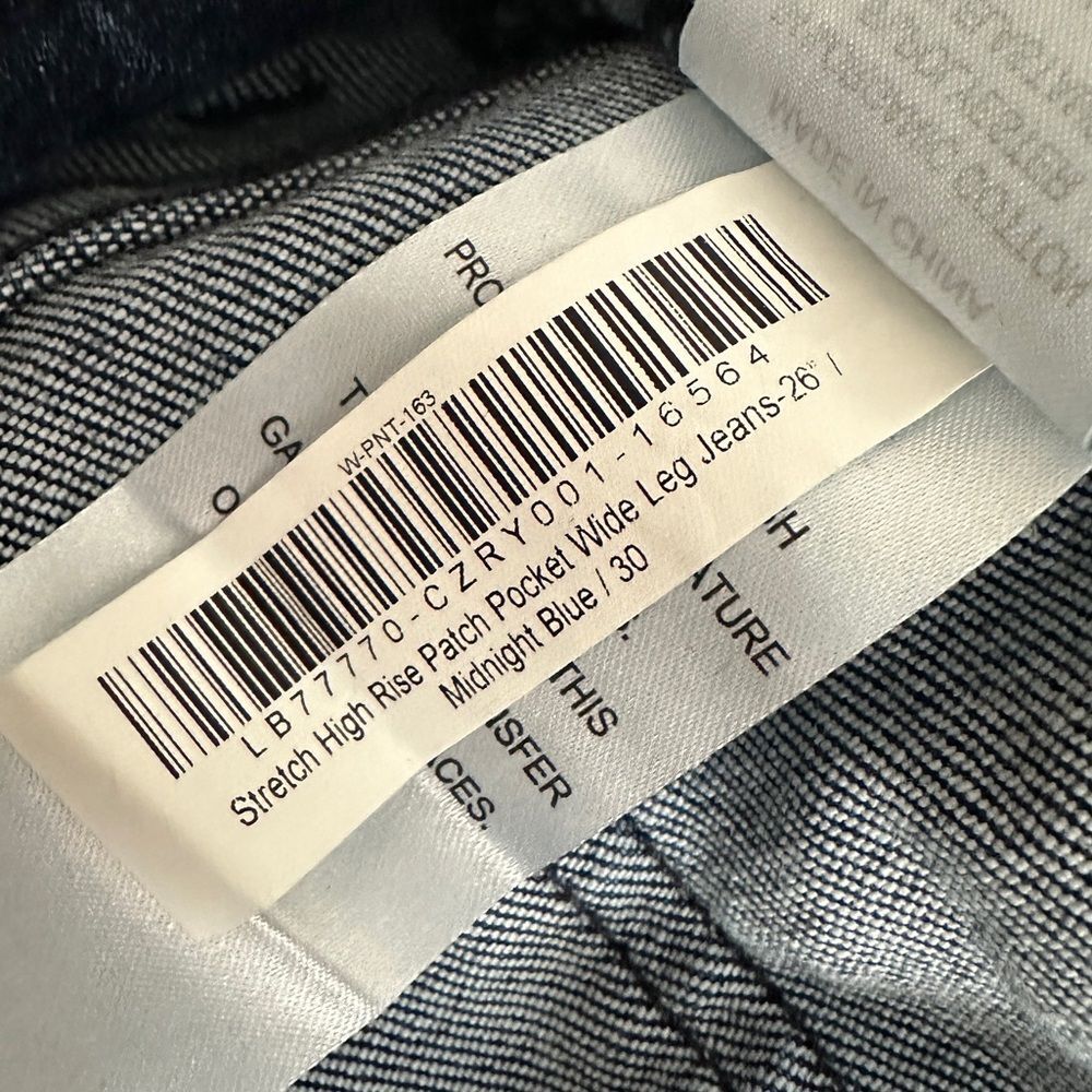 Quince Bella Stretch Patch Pocket Wide Leg Crop Jeans Women’s 30 Midnight Blue - Picture 7 of 12